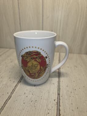 Godiva Chocolatier Mug White Glaze Red & Gold Crest Coffee Tea Cocoa NIB
